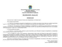 INELEGIBILIDADES &ndash; Elei&ccedil;&otilde;es 2014