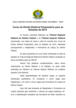 informativo - curso de direito eleitoral preparat&oacute;rio para as