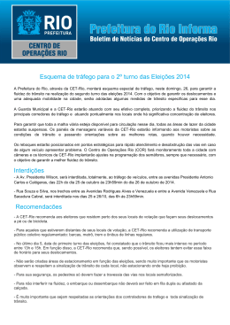 Esquema de tr&aacute;fego para o 2&ordm; turno das Elei&ccedil;&otilde;es 2014 Interdi&ccedil;&otilde;es