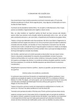 A CONJUNTURA P&Oacute;S ELEI&Ccedil;&Otilde;ES 2014 Claudio Nascimento Esse