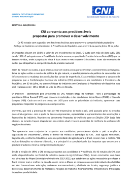 Propostas da Ind&uacute;stria para as Elei&ccedil;&otilde;es 2014