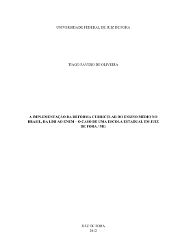 a implementa&ccedil;&atilde;o da reforma curricular do ensino m&eacute;dio no brasil