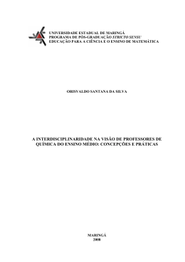 a interdisciplinaridade na visão de professores de química do