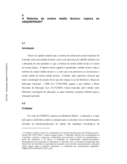 4 A Reforma do ensino médio técnico: ruptura ou