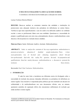 1 O MULTICULTURALISMO NA EDUCAÇÃO DOS SURDOS