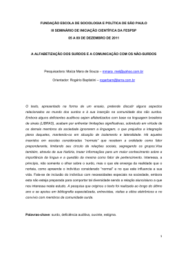 A alfabetização dos surdos e a comunicação com os não