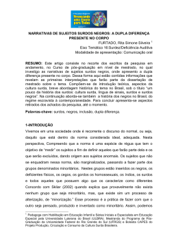 NARRATIVAS DE SUJEITOS SURDOS NEGROS: A