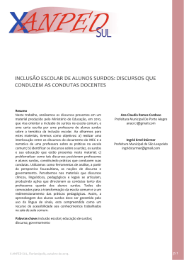 inclus&atilde;o escolar de alunos surdos: discursos que