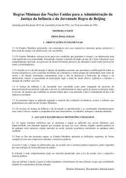 Regras M&iacute;nimas das Na&ccedil;&otilde;es Unidas para a Administra&ccedil;&atilde;o