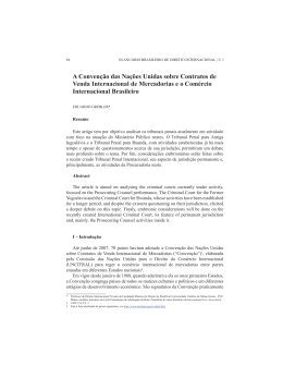 A Conven&ccedil;&atilde;o das Na&ccedil;&otilde;es Unidas sobre Contratos de Venda