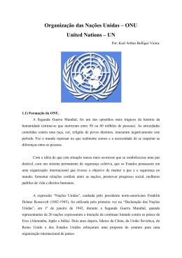 Organização das Nações Unidas – ONU United Nations – UN