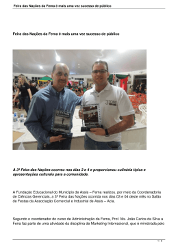 Feira das Na&ccedil;&otilde;es da Fema &eacute; mais uma vez sucesso de p&uacute;blico
