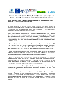 Release das Nações Unidas - Organização Internacional do Trabalho
