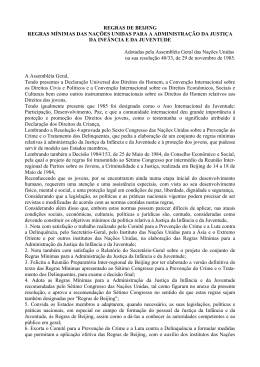 REGRAS DE BEIJING REGRAS M&Iacute;NIMAS DAS NA&Ccedil;&Otilde;ES UNIDAS