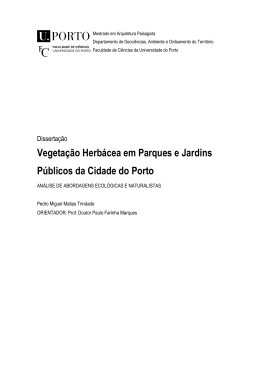 Vegeta&ccedil;&atilde;o Herb&aacute;cea em Parques e Jardins P&uacute;blicos da Cidade do