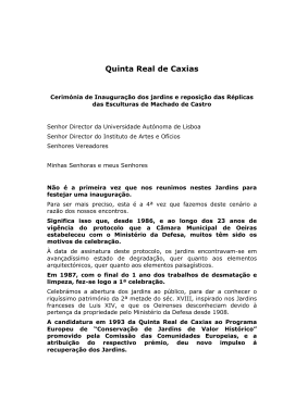 discurso do Presidente da Câmara Municipal de Oeiras, proferido