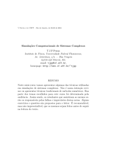 Simula&ccedil;&tilde;oes Computacionais de Sistemas Complexos TJPPenna