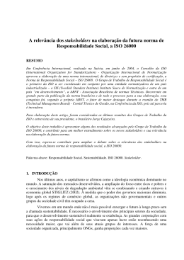 A relev&acirc;ncia dos stakeholders na elabora&ccedil;&atilde;o da futura