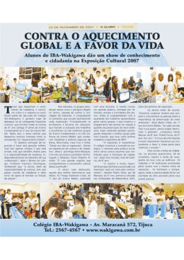 Matéria publicada no jornal O Globo em 22/11/2007