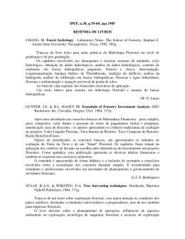 IPEF, n.30, p.59-60, ago.1985 RESENHA DE LIVROS CHANG, M