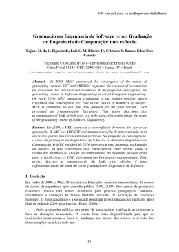 Gradua&ccedil;&atilde;o em Engenharia de Software versus Gradua&ccedil;&atilde;o em