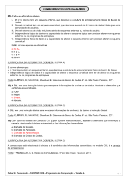 GABARITO COMENTADO - ENGENHARIA DE COMPUTA&Ccedil;&Atilde;O