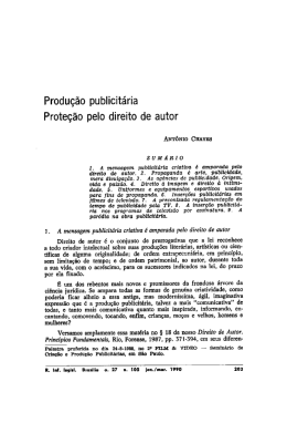 Produção publicitária Proteção pelo direito de autor
