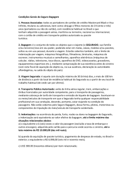 Condi&ccedil;&otilde;es Gerais do Seguro Bagagem 1. Pessoas Associadas