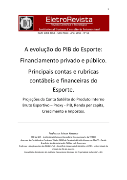A Evolu&ccedil;&atilde;o do PIB do Esporte - IBCI