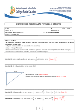 EXERC&Iacute;CIOS DE RECUPERA&Ccedil;&Atilde;O PARALELA 4&ordm; BIMESTRE &pi; &pi; &pi; &pi;