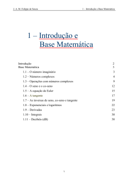 An&aacute;lise de Sinais Cap. 1 &ndash; Introdu&ccedil;&atilde;o e Base Matem&aacute;tica