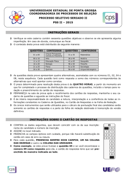 instru&ccedil;&otilde;es gerais instru&ccedil;&otilde;es sobre o cart&atilde;o de respostas