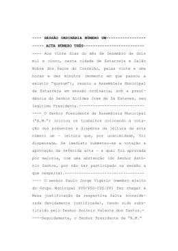 ACTA N&Uacute;MERO TR&Ecirc;S - C&acirc;mara Municipal de Estarreja