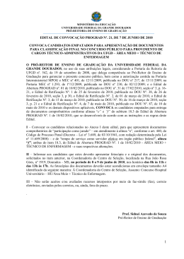 EDITAL DE CONVOCA&Ccedil;&Atilde;O PROGRAD N&ordm;. 21, DE 7 DE