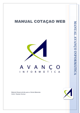 Manual Cotação Web - Avanço Informática