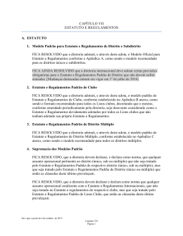 Estatuto e Regulamentos Padr&atilde;o de Distrito