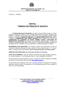 - EDITAL - TOMADA DE PRE&Ccedil;OS N&ordm; 003/2015 - Alegre-ES