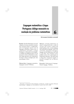 Linguagem matemática e Língua Portuguesa: diálogo