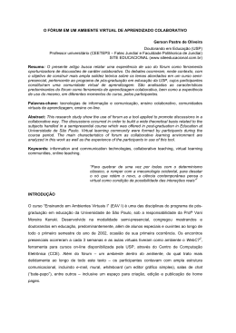 Acredito que o f&oacute;rum possa ser definido como um espa&ccedil;o - PUC-SP