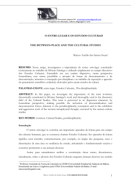 1 O ENTRE-LUGAR E OS ESTUDOS CULTURAIS THE