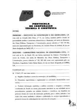 Protocolo de Coopera&ccedil;&atilde;o T&eacute;cnica e Cient&iacute;fica celebrado entre