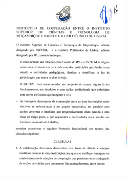 PROTOCOLO DE COOPERAÇÃO ENTRE O INSTITUTO