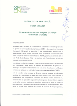 Protocolo de articula&ccedil;&atilde;o entre FEDER e FEADER