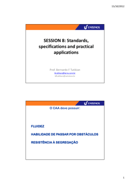 SESSION 8: Standards, specifications and practical applications