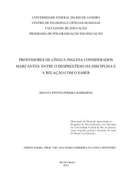 professores de língua inglesa considerados marcantes: entre o