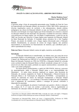 ingl&ecirc;s na educa&ccedil;&atilde;o infantil: abrindo fronteiras