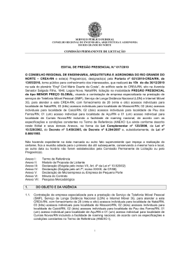 COMISS&Atilde;O PERMANENTE DE LICITA&Ccedil;&Atilde;O EDITAL - CREA