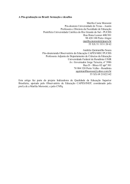 A P&oacute;s-gradua&ccedil;&atilde;o no Brasil: forma&ccedil;&atilde;o e desafios
