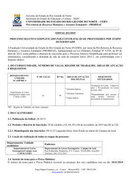 EDITAL 032/2015 PROCESSO SELETIVO SIMPLIFICADO