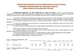resultado avaliação de títulos professores